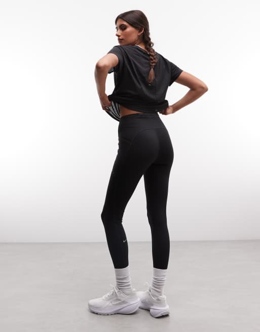 Nike Running - Swift - Legging 7/8 en tissu Dri-FIT à taille haute avec poche - Noir, 5 de 5