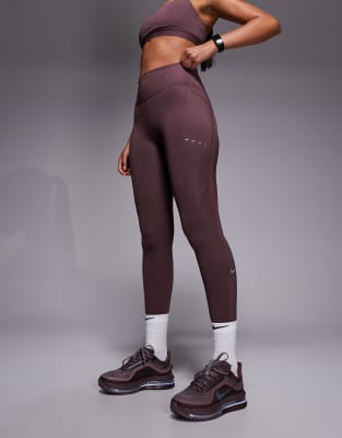 Swift - Legging 7/8 en tissu Dri-FIT - Violet foncé-Brown S
