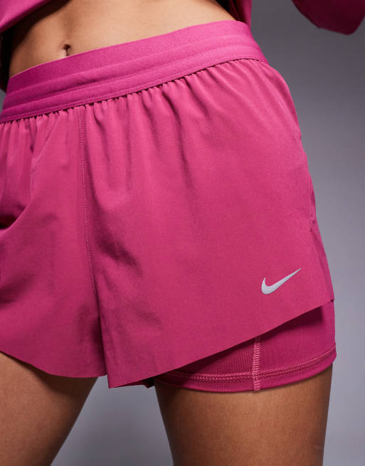 Nike Running - Swift - Pink 2-i-1-shorts med mellemhøj talje, 2 af 5