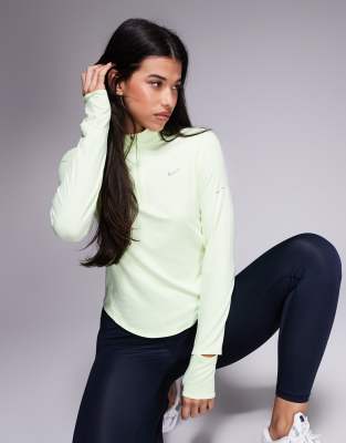 Swift quarter zip long sleeve top in green