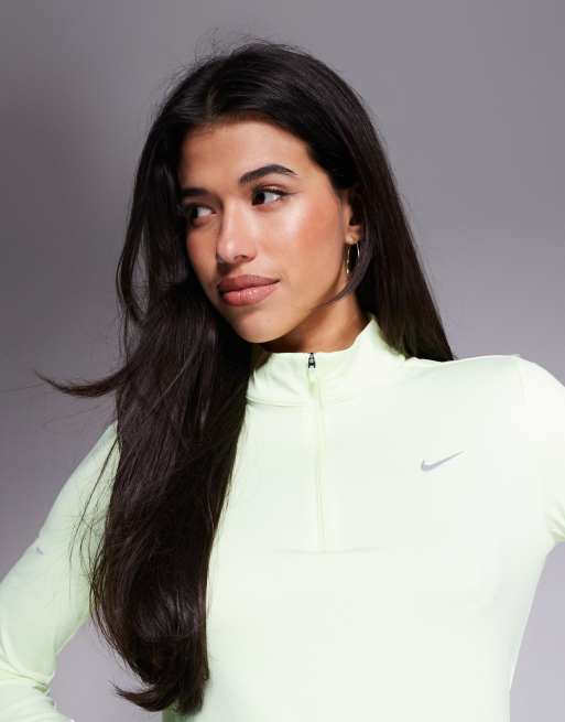 Nike Running Swift quarter zip long sleeve top in green, 3 of 4
