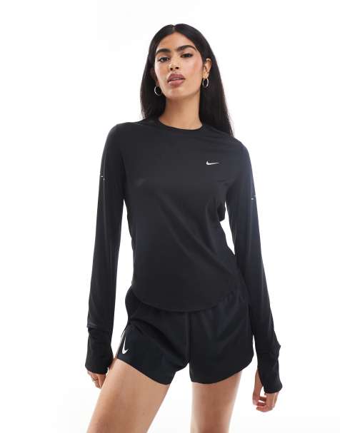 Nike Running - Swift - T-shirt en tissu Dri-FIT à manches longues - Noir - view 1