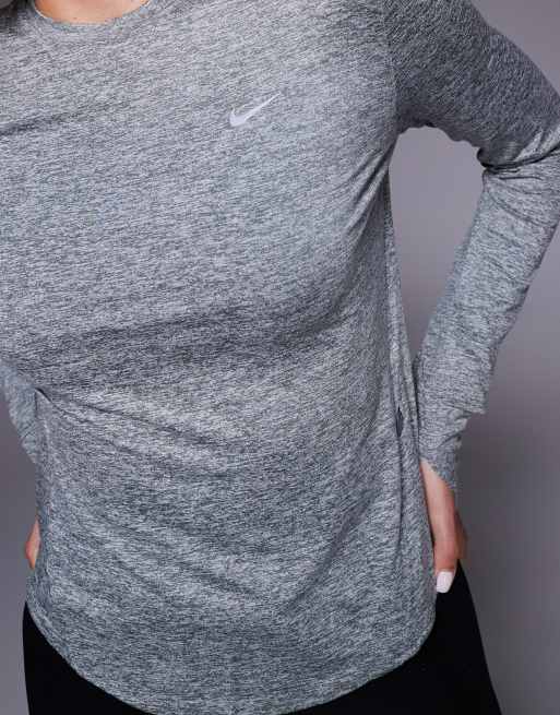 Nike Running - Swift - Top en tissu Dri-FIT à manches longues - Gris, 3 de 4