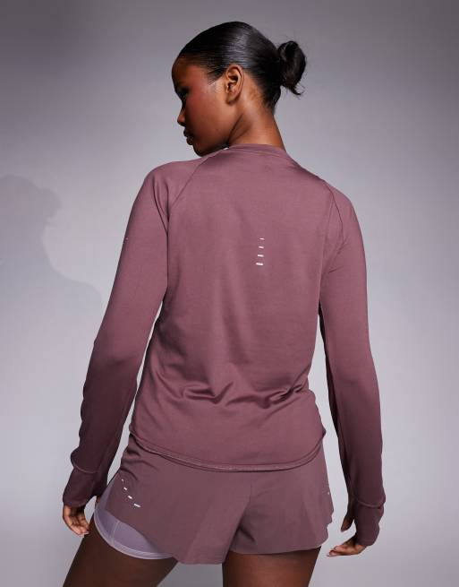 Nike Running - Swift - Top en tissu Dri-FIT à manches longues - Violet foncé, 3 de 4