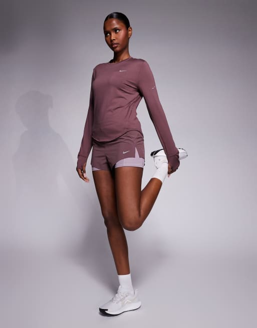 Nike Running - Swift - Top en tissu Dri-FIT à manches longues - Violet foncé, 4 de 4