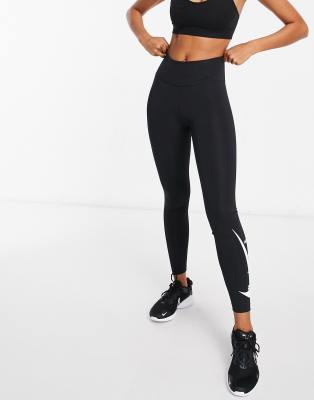 nike swoosh leggings black