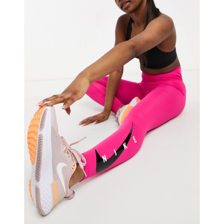 Nike Running Swoosh 7/8 leggings in pink