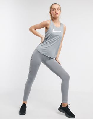 nike running repeat swoosh tights grey
