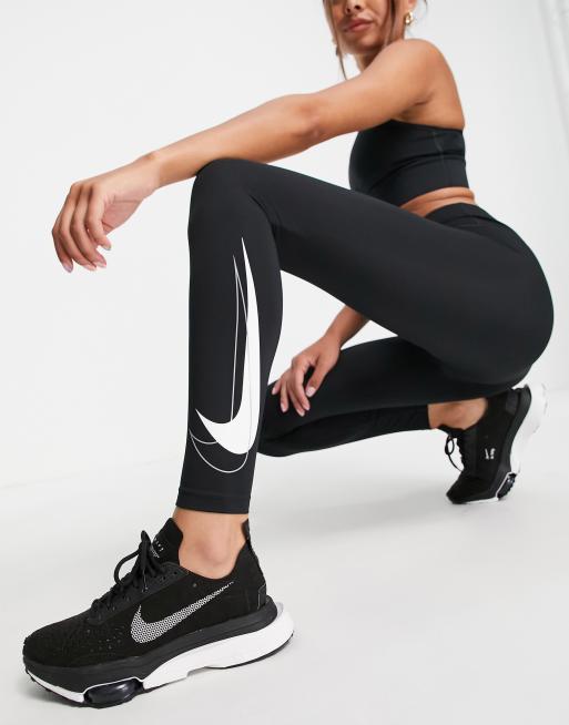 Nike Running - Swoosh Dri-FIT - 7/8 legging in zwart