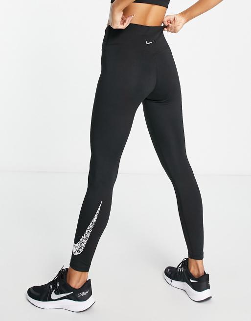 Nike Womens Dri Fit Swoosh Run Leggings - Black