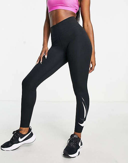 Women Nike Running Swoosh Dri-FIT 7/8 leggings in black 