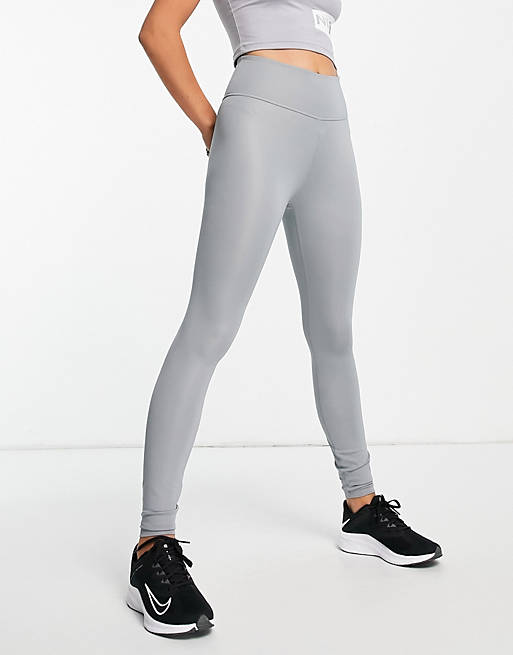 Nike Running Swoosh Dri-FIT 7/8 leggings in grey