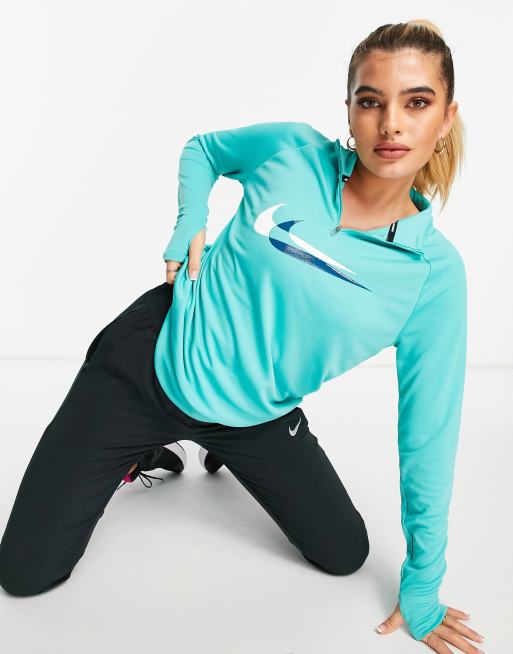 Blue nike deals half zip women's