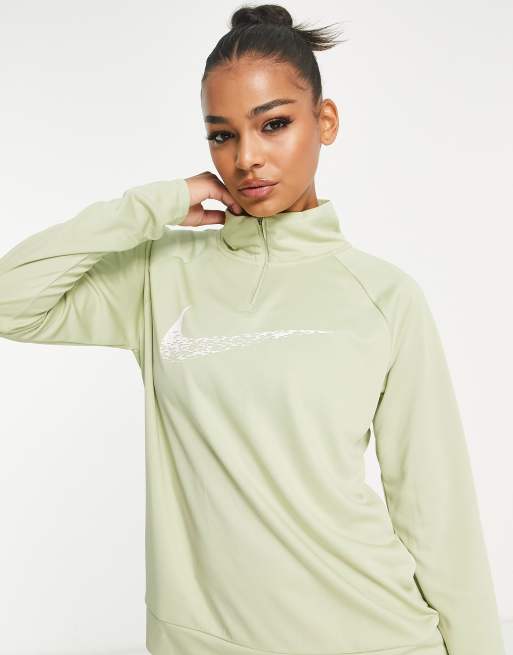 Nike green half zip sale