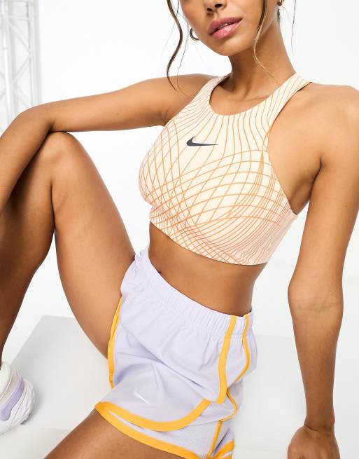 Nike Swoosh Women's Sports Bra - Orange Trance/White