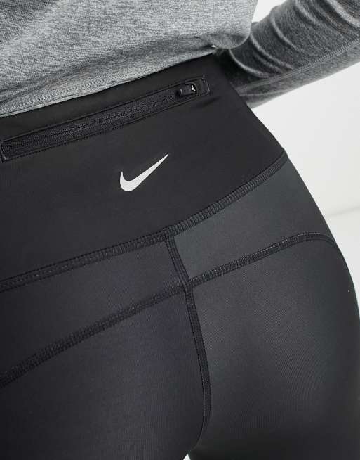 Nike Running Swoosh gradient 7/8 leggings in black