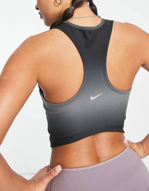 NIKE Nike Pro Dri-FIT Swoosh Women's Medium-Support Non-Padded Graphic Sports  Bra, Deep jade Women's Sports Bras