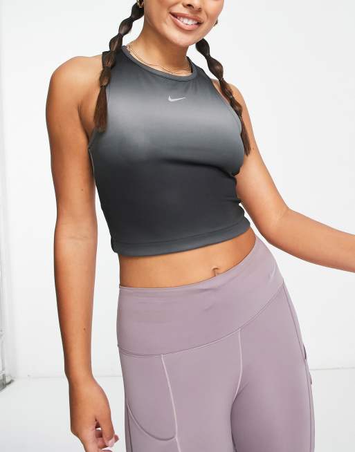 Nike Yoga Luxe Dri-FIT cropped top in brown