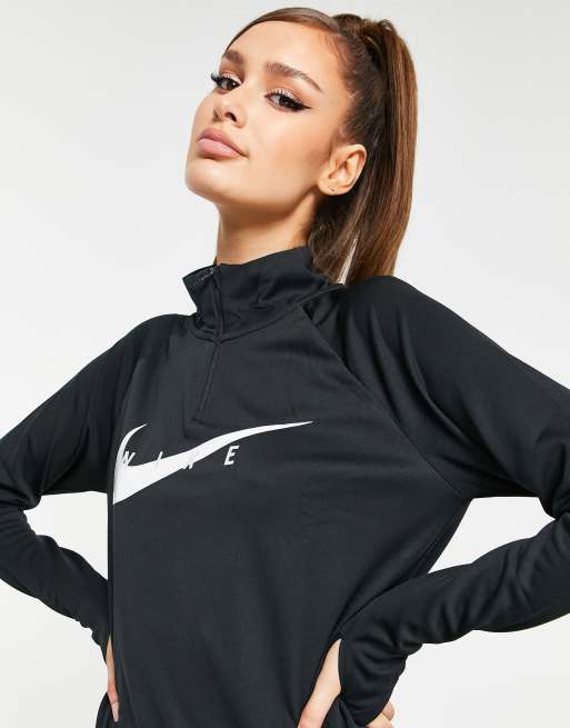 Nike Womens Swoosh Run Half Zip - Black