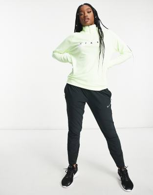 Nike Running Swoosh Half Zip Mid Layer Top In Volt Asos