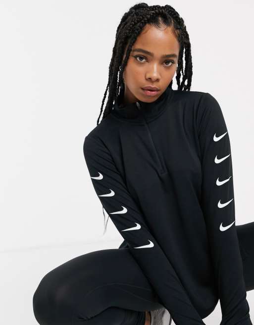 Womens black cheap nike half zip