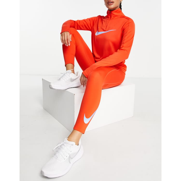 Nike Running Swoosh logo 7/8 leggings in pink