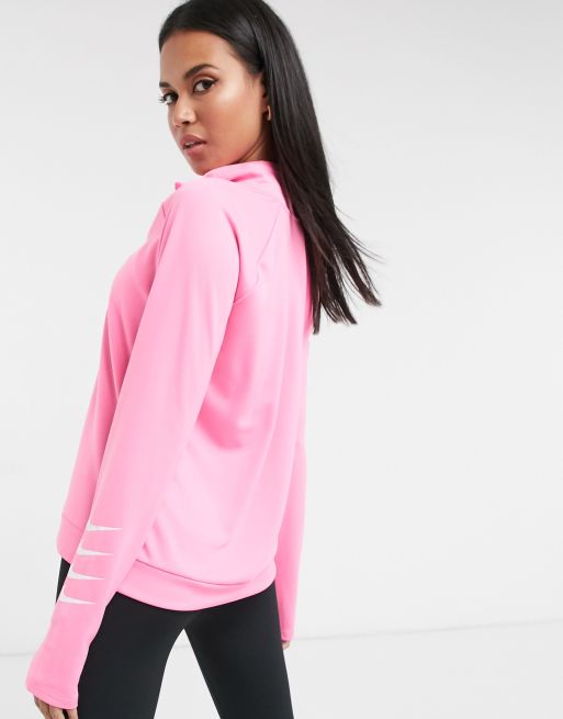 Nike pink cheap quarter zip