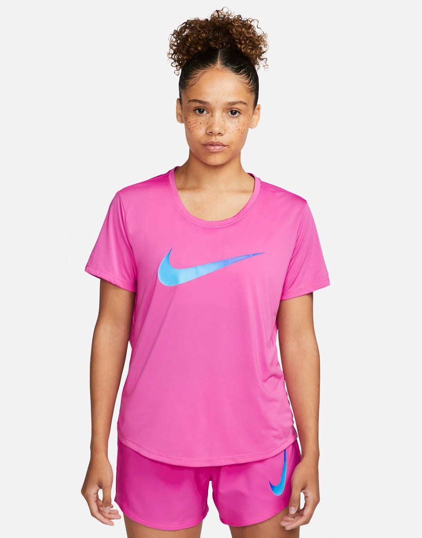 Nike Running Swoosh logo t-shirt in pink