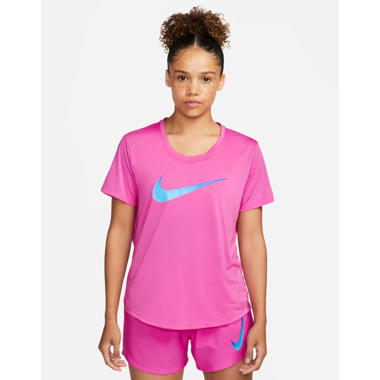 Pink nike swoosh t shirt hotsell