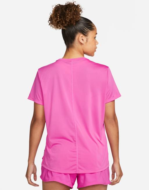 Nike T-Shirt Womens XS Extra Small Pink Logo Dri-Fit Training Gym Logo