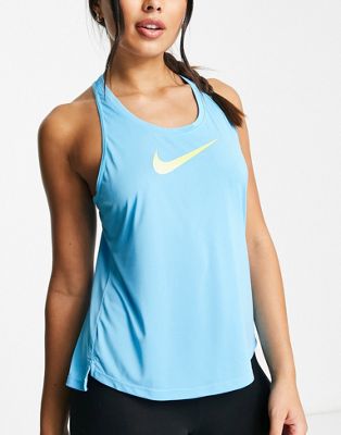 Nike Running Swoosh logo tank in blue