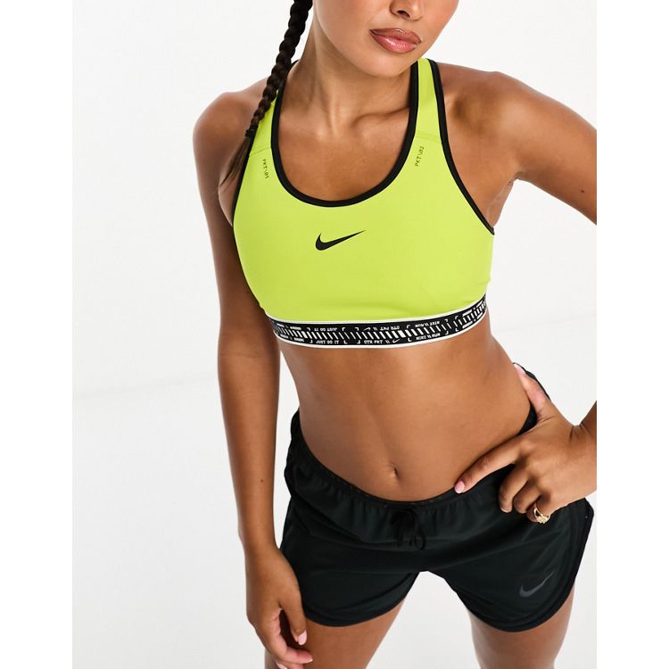 Nike Running Swoosh Dri-Fit medium support sports bra in orange