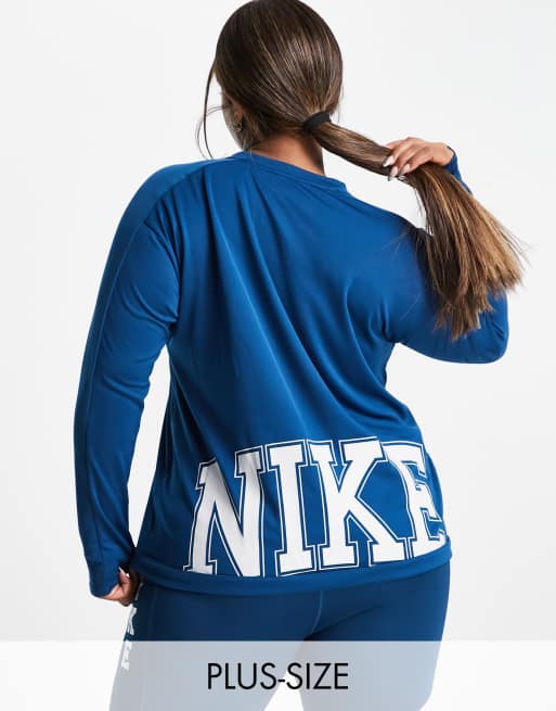 blue nike easy run top