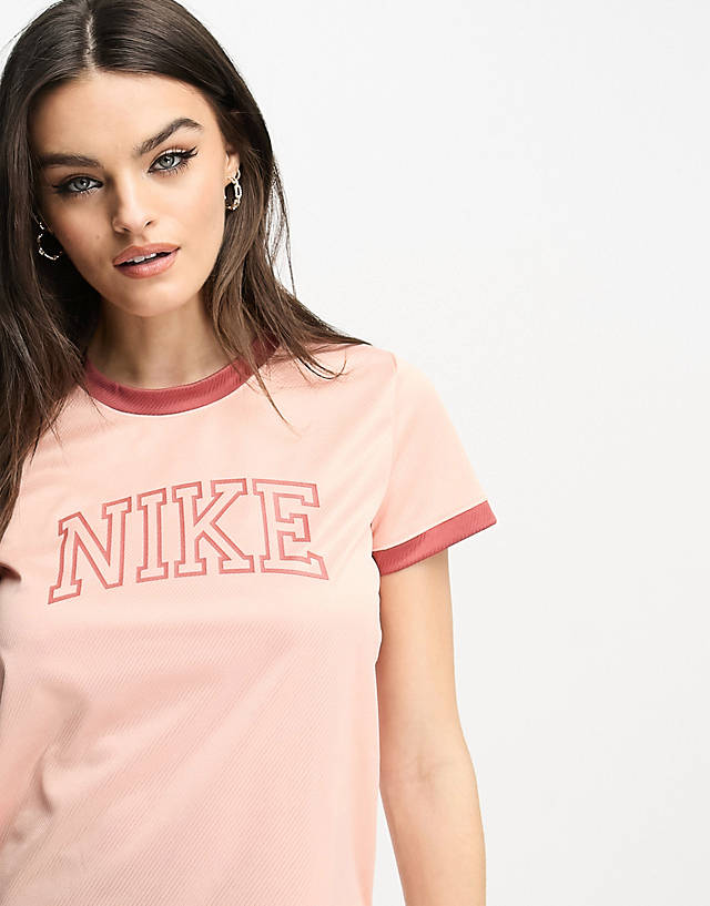 Nike Running - swoosh run dri-fit collegiate logo t-shirt in pink