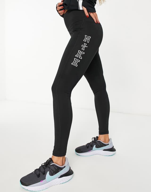 Nike Running Swoosh Run Fast Dri-FIT midrise 7/8 leggings in black