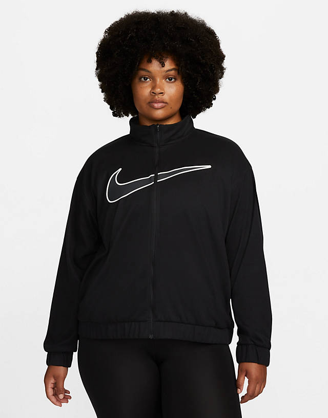 Nike Running - swoosh run plus dri-fit zip through fleece jacket in black