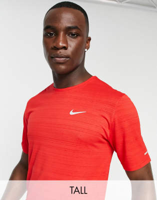 Nike Running Tall Dri-FIT Miler t-shirt in red