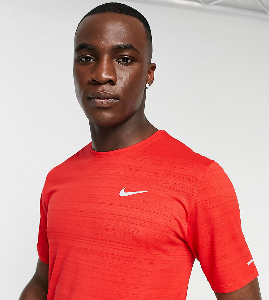Nike Running Tall Dri-FIT Miler t-shirt in red