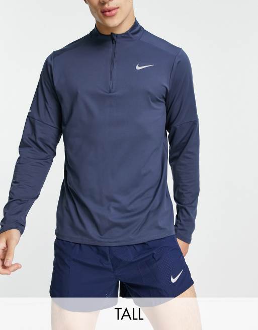 Nike Running Tall Element half zip sweat in dark blue