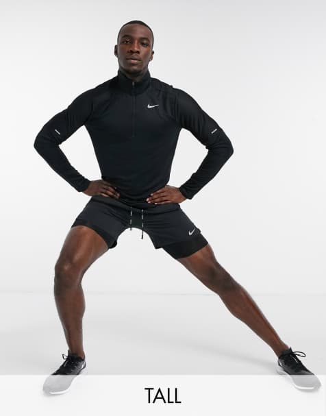 Nike Running Tall element half zip top in black