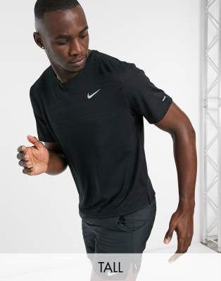Nike Dri-fit Miler Reflective Running T-shirt In Black