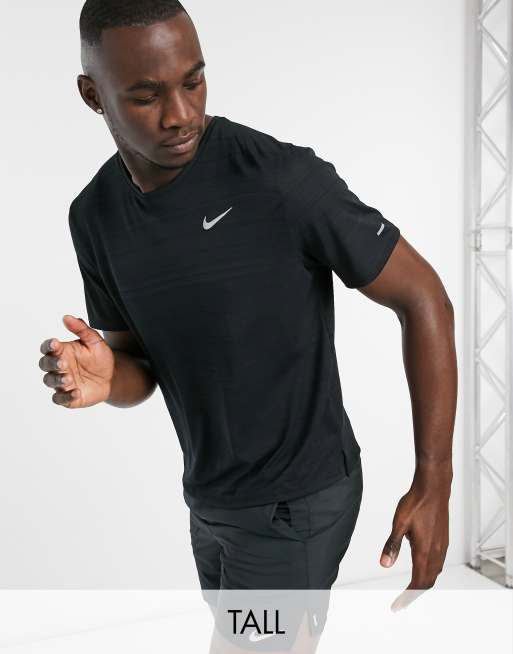 Nike Running Tall miler T-shirt in black | ASOS