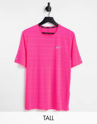 nike miler t shirt pink mens