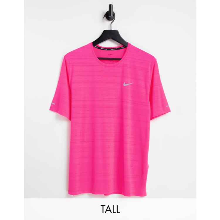 Nike Running Tall Miler t shirt in bright pink