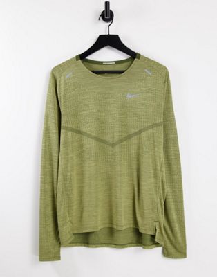 T-shirts et débardeurs Nike Running - Techknit Ultra Advanced Dri-FIT - T-shirt à manches longues - Kaki
