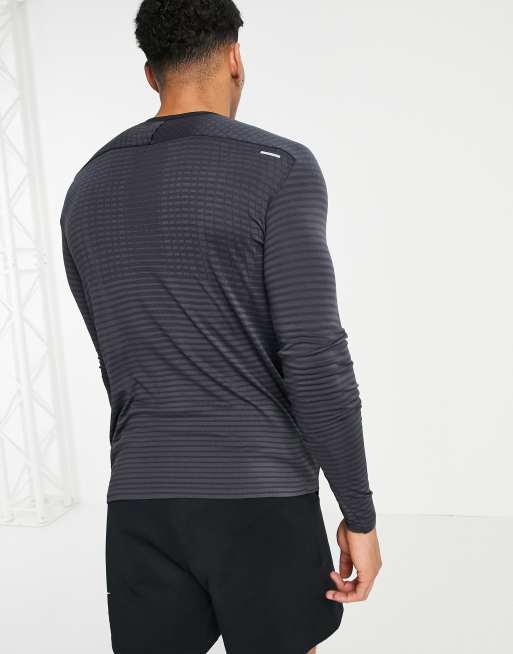 Nike Running – Techknit Ultra – Czarny T-shirt z długimi rękawami, 2 z 4