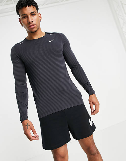 Nike Running Techknit Ultra long sleeve t-shirt in black