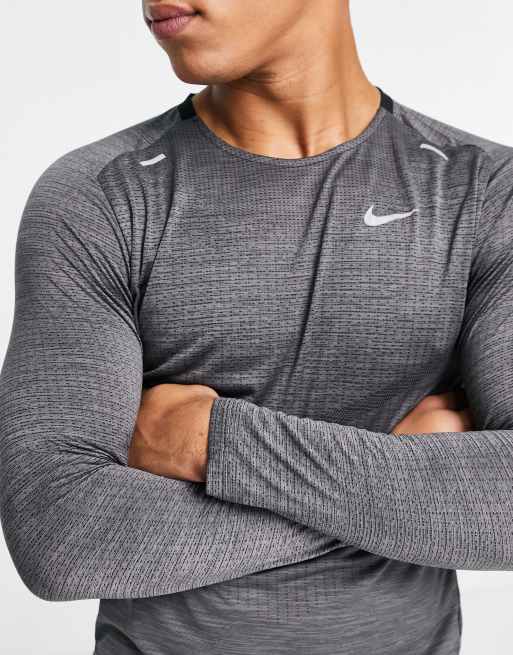 Nike Running Techknit Ultra long sleeve top in black ASOS