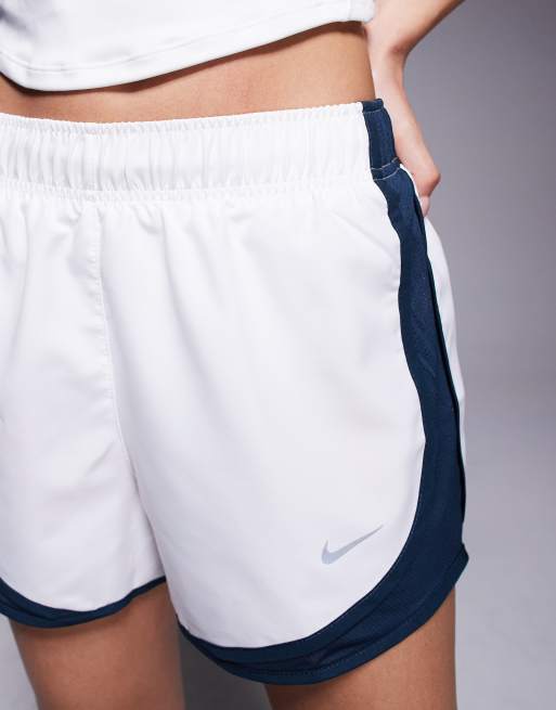 Nike Running Tempo 3 inch shorts in white and blue, 5 of 5
