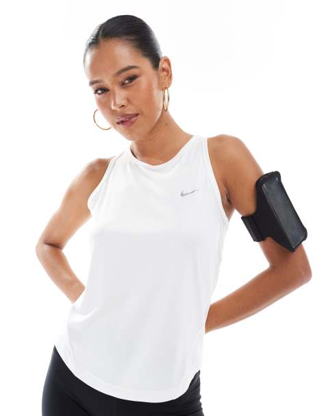 Nike Running – Tempo – Biały podkoszulek Dri-FIT - view 1